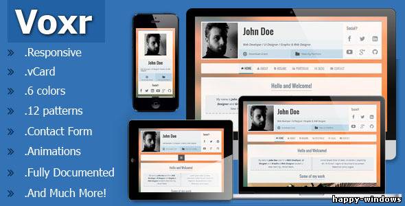 Voxr - Responsive vCard Personal Template