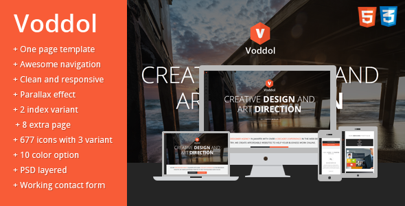 Voddol Clean & Modern One-Page Template