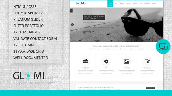 Glomi-Responsive HTML 5 and CSS3 Corporate