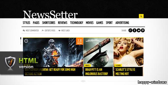 NewsSetter - News, Technology & Reviews HTML Theme